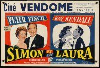 5j449 SIMON & LAURA Belgian '56 Peter Finch & Kay Kendall, a rollicking tale of a perfect couple!