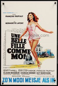 5j457 SUCH A GORGEOUS KID LIKE ME Belgian '73 Francois Truffaut, art of sexy Bernadette Lafont!