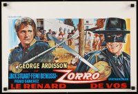 5j478 ZORRO THE FOX Belgian '68 Guido Zurli's El Zorro, great artwork of George Ardisson!