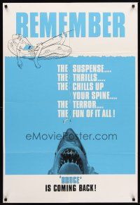 5j004 JAWS teaser Canadian 1sh R79 Steven Spielberg's classic shark Bruce is coming back!