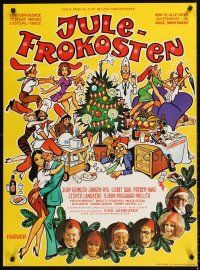 5j578 OFFICE PARTY Danish '76 Finn Henriksen's Julefrokosten, wacky holiday party artwork!