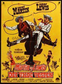 5j587 PARDNERS Danish R70s great wacky Wenzel art of cowboys Jerry Lewis & Dean Martin!