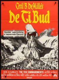 5j611 TEN COMMANDMENTS Danish R72 Cecil B. DeMille classic starring Charlton Heston & Yul Brynner!
