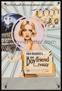 5j066 BOY FRIEND 2 English double crowns '71 cool art of sexy Twiggy, directed by Ken Russell!