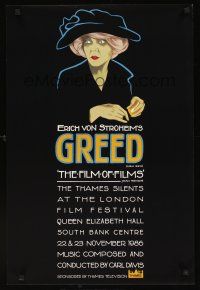 5j070 GREED English double crown R86 cool art from Erich von Stroheim silent classic!