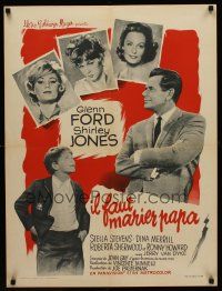 5j663 COURTSHIP OF EDDIE'S FATHER French 23x32 '63 Ron Howard helps Glenn Ford choose new mother!