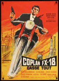 5j676 EXTERMINATORS French 23x32 '65 Richard Wyler, Xarrie art of cool French cycle spy!