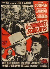 5j724 NORTH WEST MOUNTED POLICE French 23x32 R50s Cecil B. DeMille, Gary Cooper, Madeleine Carroll
