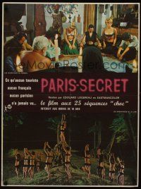 5j732 PARIS SECRET French 23x32 '64 it may be the most shocking motion picture you have ever seen!