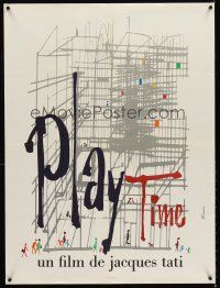 5j735 PLAYTIME French 23x32 '67 Jacques Tati, cool different art by Baudin & Rene Ferracci!