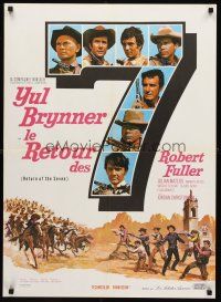 5j741 RETURN OF THE SEVEN French 23x32 '67 Yul Brynner reprises his role as master gunfighter!