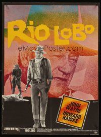 5j742 RIO LOBO French 23x32 '71 Howard Hawks, Give 'em Hell, John Wayne, great cowboy image!