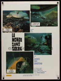 5j779 WORLD WITHOUT SUN French 23x32 '64 Le Monde sans Soleil, Jacques-Yves Cousteau's oceanauts!