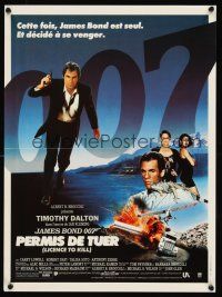 5j796 LICENCE TO KILL French 15x21 '89 Timothy Dalton as James Bond, he's out for revenge!