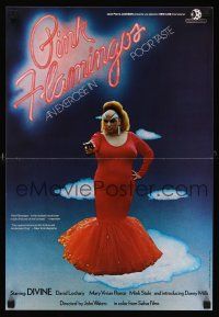 5j798 PINK FLAMINGOS French 15x21 '72 Divine, Mink Stole, John Waters' exercise in poor taste!