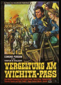5j284 HEROES OF FORT WORTH German '64 western art of Edmund Purdom, Paul Piaget!