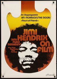 5j287 JIMI PLAYS BERKELEY German '73 great artwork image of Jimi Hendrix at Berkeley, California!