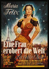 5j289 LA BELLA OTERO German '60 great art of sexiest showgirl Maria Felix over Moulin Rouge!