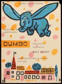 5j223 DUMBO Polish 17x23 R61 Huskowska art from Walt Disney circus elephant classic!