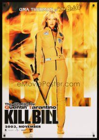 5j001 KILL BILL: VOL. 1 advance Thai poster '03 super sexy full-length Uma Thurman w/sword!