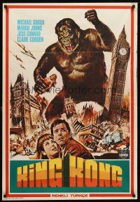 5j012 KONGA Turkish '61 great artwork of giant angry ape terrorizing London, King Kong!