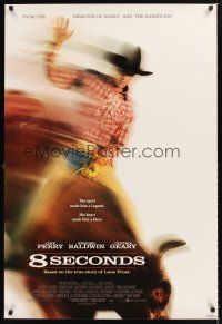 5k011 8 SECONDS 1sh '94 James Rebhorn, cool image of Luke Perry as Lane Frost!