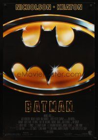 5k061 BATMAN 1sh '89 Michael Keaton, Jack Nicholson, directed by Tim Burton!