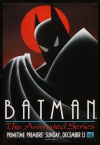 5k066 BATMAN: THE ANIMATED SERIES TV advance 1sh '92 DC Comics, cool artwork of the caped crusader!