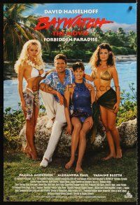 5k069 BAYWATCH: FORBIDDEN PARADISE 1sh '95 David Hasselhoff, Pamela Anderson, Yasmine Bleeth!