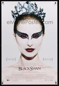 5k089 BLACK SWAN advance DS 1sh '10 Natalie Portman, wild image of wing-eyed dancer!