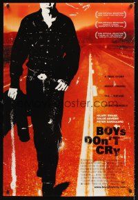 5k095 BOYS DON'T CRY DS 1sh '99 Hilary Swank, a true story about finding the courage to be yourself!