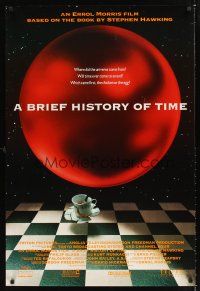 5k101 BRIEF HISTORY OF TIME DS 1sh '92 Errol Morris movie based on the book by Steven Hawking!