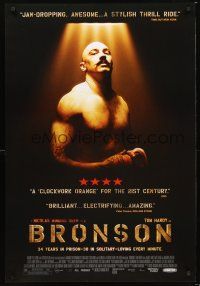 5k103 BRONSON DS 1sh '08 Nicolas Winding Refn, cool image of Tom Hardy in title role!