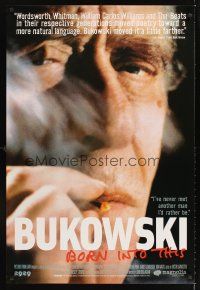 5k108 BUKOWSKI: BORN INTO THIS arthouse 1sh '03 huge close-up of Charles Bukowski!