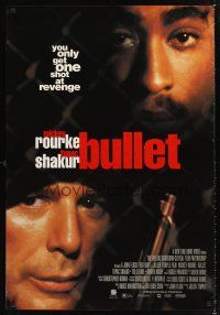 5k110 BULLET video 1sh '96 Ted Levine, cool image of Mickey Rourke & Tupac Shakur!