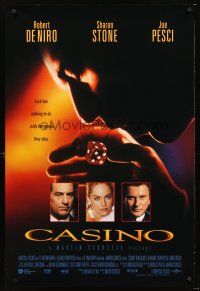 5k118 CASINO int'l DS 1sh '95 headshots of Robert De Niro, Sharon Stone, Joe Pesci!