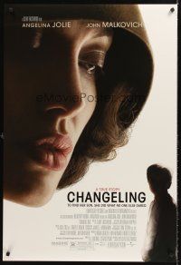 5k123 CHANGELING DS 1sh '08 extreme close-up of Angelina Jolie, Clint Eastwood directed!
