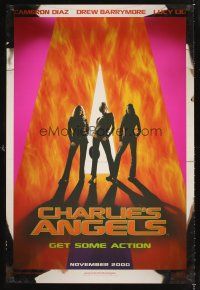 5k124 CHARLIE'S ANGELS mylar teaser 1sh '00 sexy image of Cameron Diaz, Drew Barrymore & Lucy Liu!