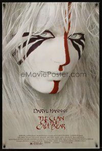 5k134 CLAN OF THE CAVE BEAR 1sh '86 fantastic image of Daryl Hannah in cool tribal make up!