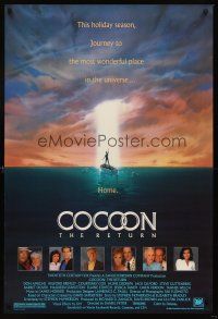 5k140 COCOON THE RETURN 1sh '88 Courtney Cox, Don Ameche, Wilford Brimley, Hume Cronyn!