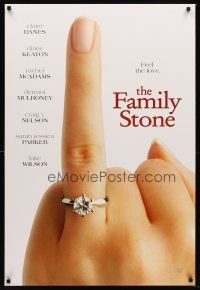 5k216 FAMILY STONE style A teaser DS 1sh '05 Claire Danes, Diane Keaton, cool image of finger!