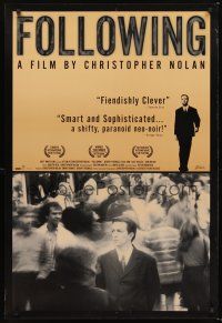 5k235 FOLLOWING 1sh '98 early B&W Christopher Nolan film, Jeremy Theobald, Lucy Russell!
