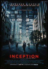 5k346 INCEPTION IMAX advance DS 1sh '10 Christopher Nolan, Leonardo DiCaprio, Gordon-Levitt!