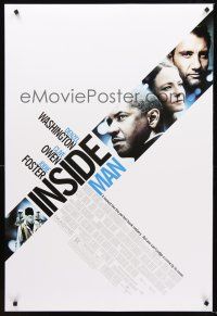 5k368 INSIDE MAN DS 1sh '06 Spike Lee, Denzel Washington, Clive Owen, Jodie Foster!