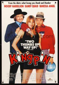 5k440 KINGPIN video 1sh '96 wacky Woody Harrelson, Vanessa Angel & Randy Quaid, bowling!