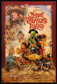 5k533 MUPPET TREASURE ISLAND DS 1sh '96 Jim Henson, Drew Struzan art of Kermit, Miss Piggy & cast!