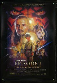 5k570 PHANTOM MENACE style B 1sh '99 George Lucas, Star Wars Episode I, art by Drew Struzan!