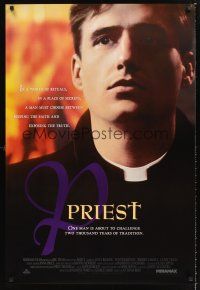 5k585 PRIEST int'l 1sh '95 Antonia Bird's religious thriller, Catholic priest Linus Roache!