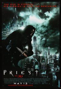 5k584 PRIEST advance 1sh '11 cool image of Paul Bettany in the title role, Karl Urban