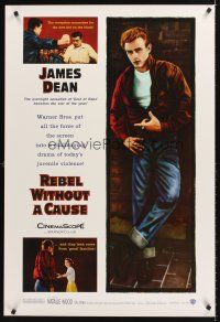 5k596 REBEL WITHOUT A CAUSE DS 1sh R05 Nicholas Ray, James Dean was a bad boy from a good family!